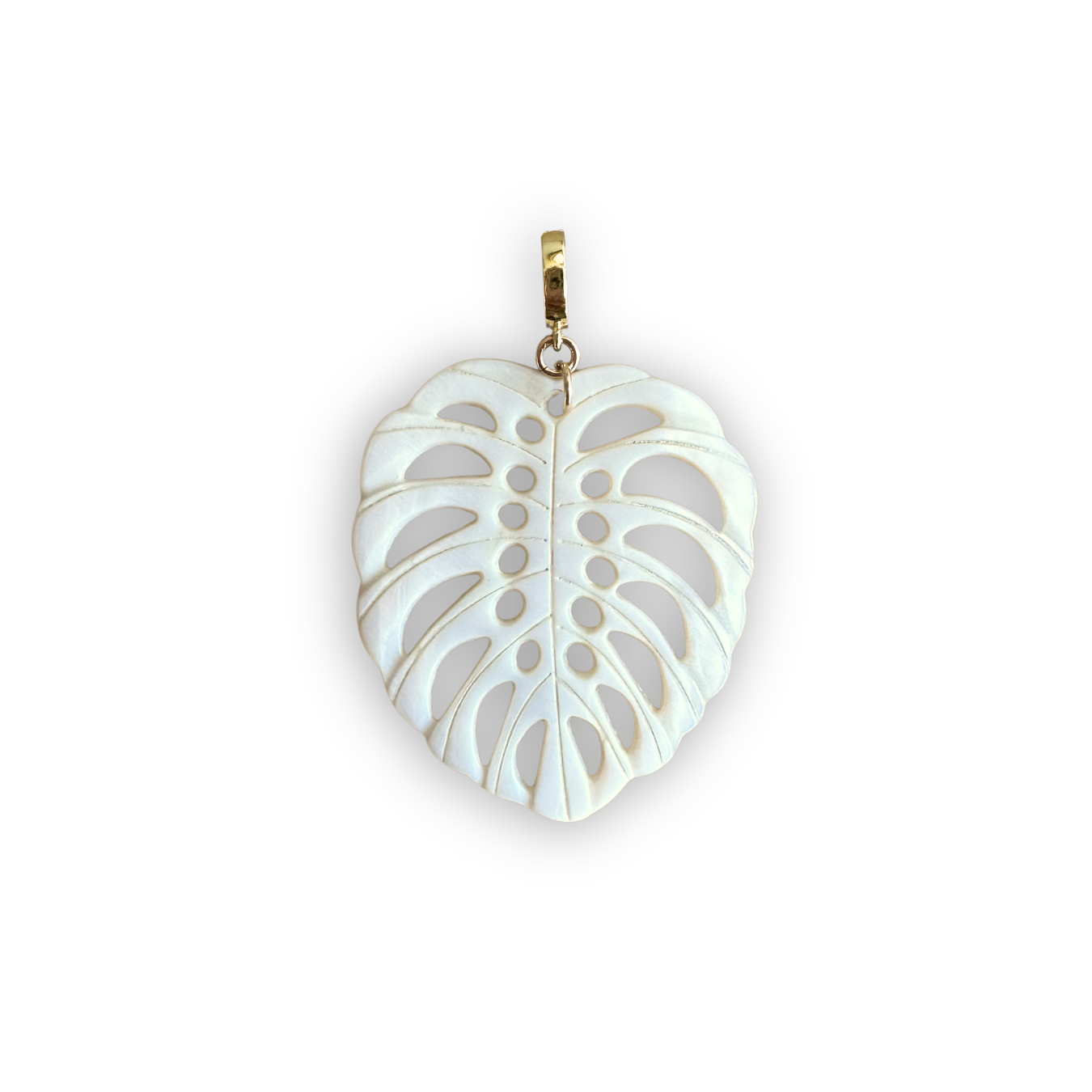 Mother of Pearl Palm Leaf Clip-On Charm