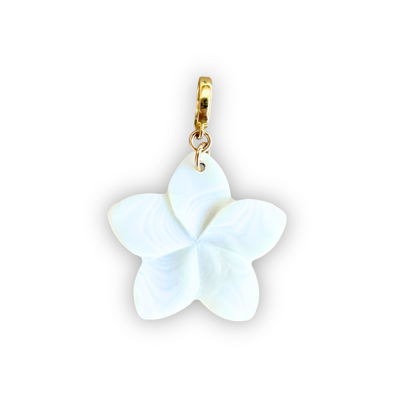 Mother of Pearl Flower Clip-On Charm