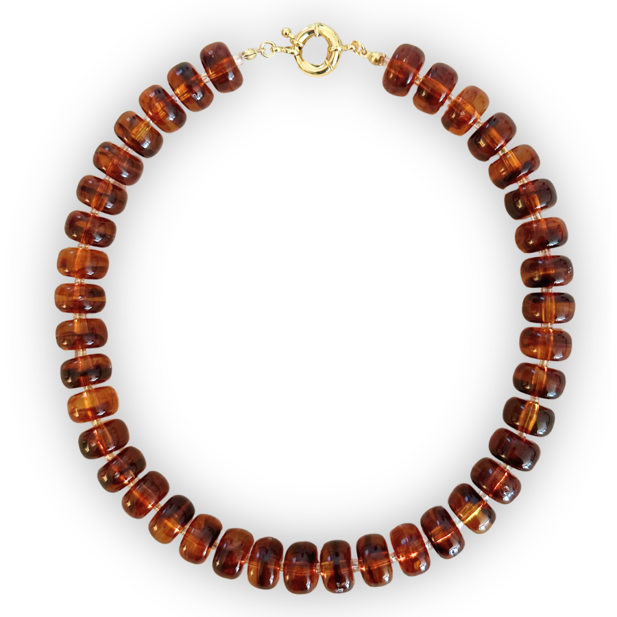 Iced Maple Cinnamon Beaded Necklace