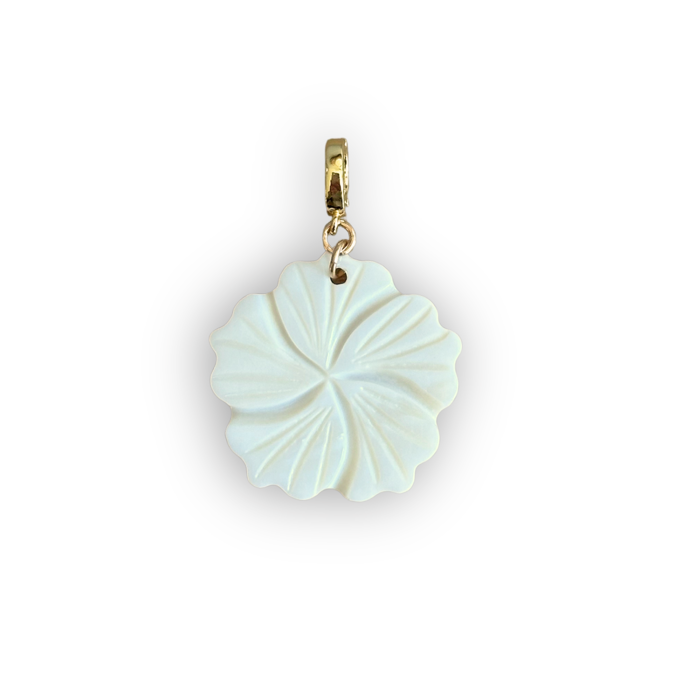 Mother of Pearl Tropical Flower Clip-On Charm