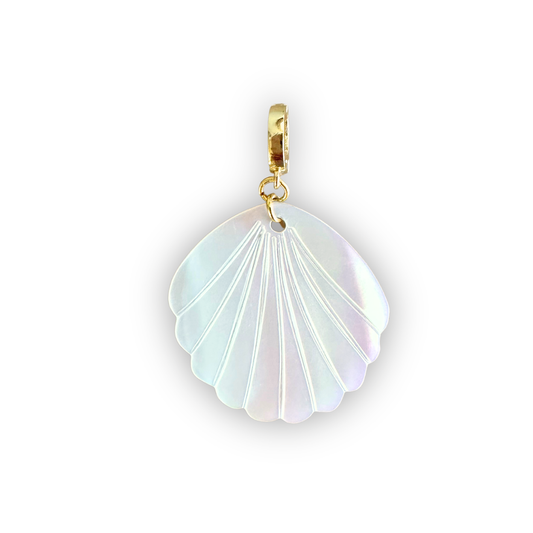 Mother of Pearl Scallop Shell Clip-On Charm