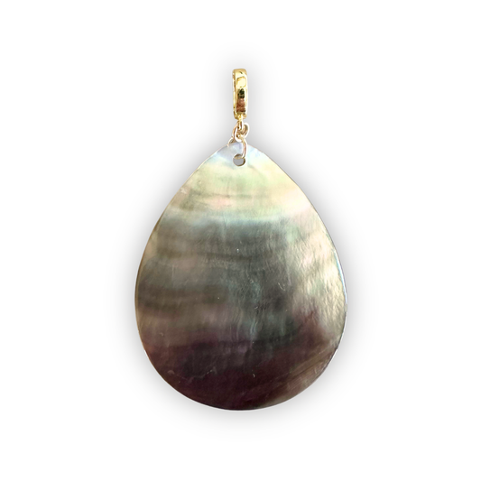 Natural Iridescent Shell Clip-On Charm