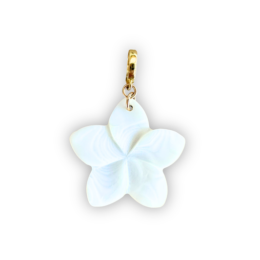 Mother of Pearl Flower Clip-On Charm