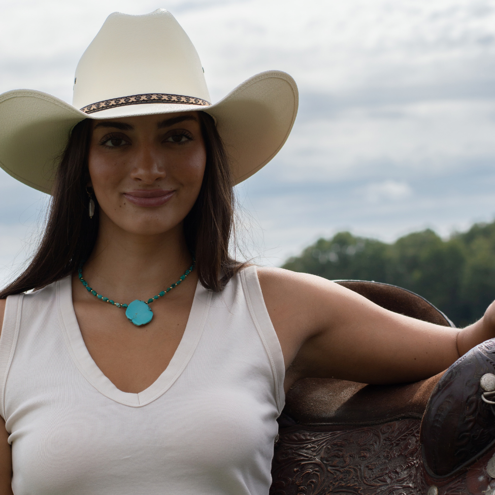 Natural Turquoise Nugget Necklace with Turquoise Pendant