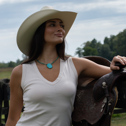 Natural Turquoise Nugget Necklace with Turquoise Pendant