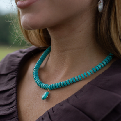 Natural Turquoise Necklace and Clip-On Charm