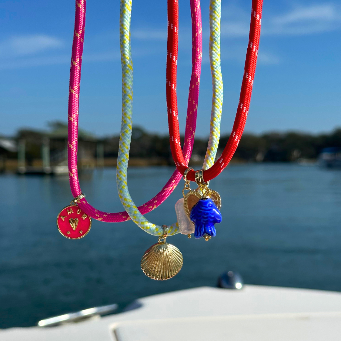 Blue-Green Cord Necklace