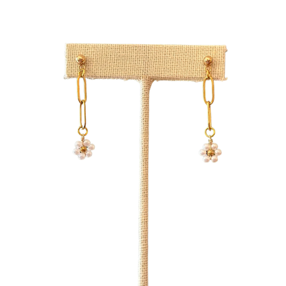24K Gold Plated Daisy Drop Earrings