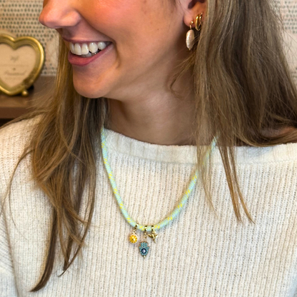 Blue-Green Cord Necklace