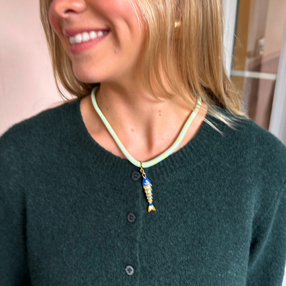 Blue-Green Cord Necklace