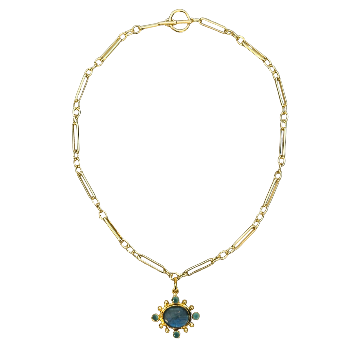 Labradorite with Chalcedony Pendant Necklace