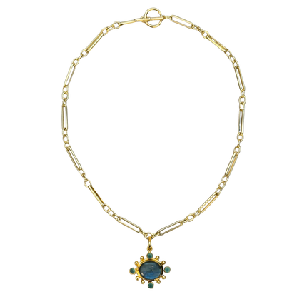 Labradorite with Chalcedony Pendant Necklace