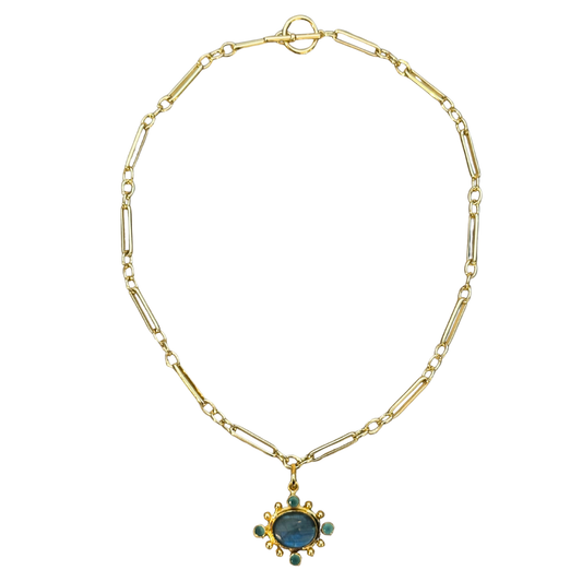 Labradorite with Chalcedony Pendant Necklace