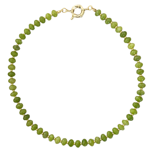 Light Green Beaded Stone Necklace