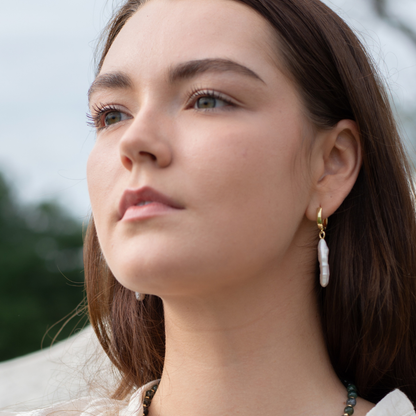 Long Freshwater Pearl Dangle Earrings