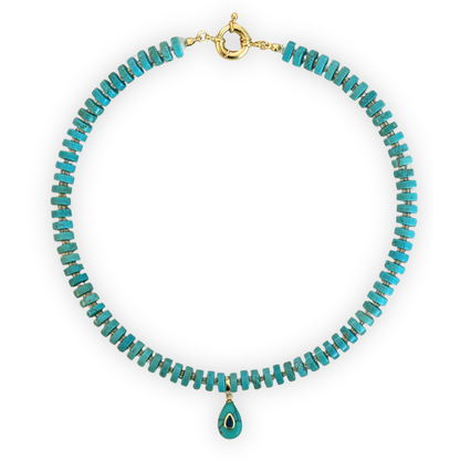 Natural Turquoise Necklace and Clip-On Charm