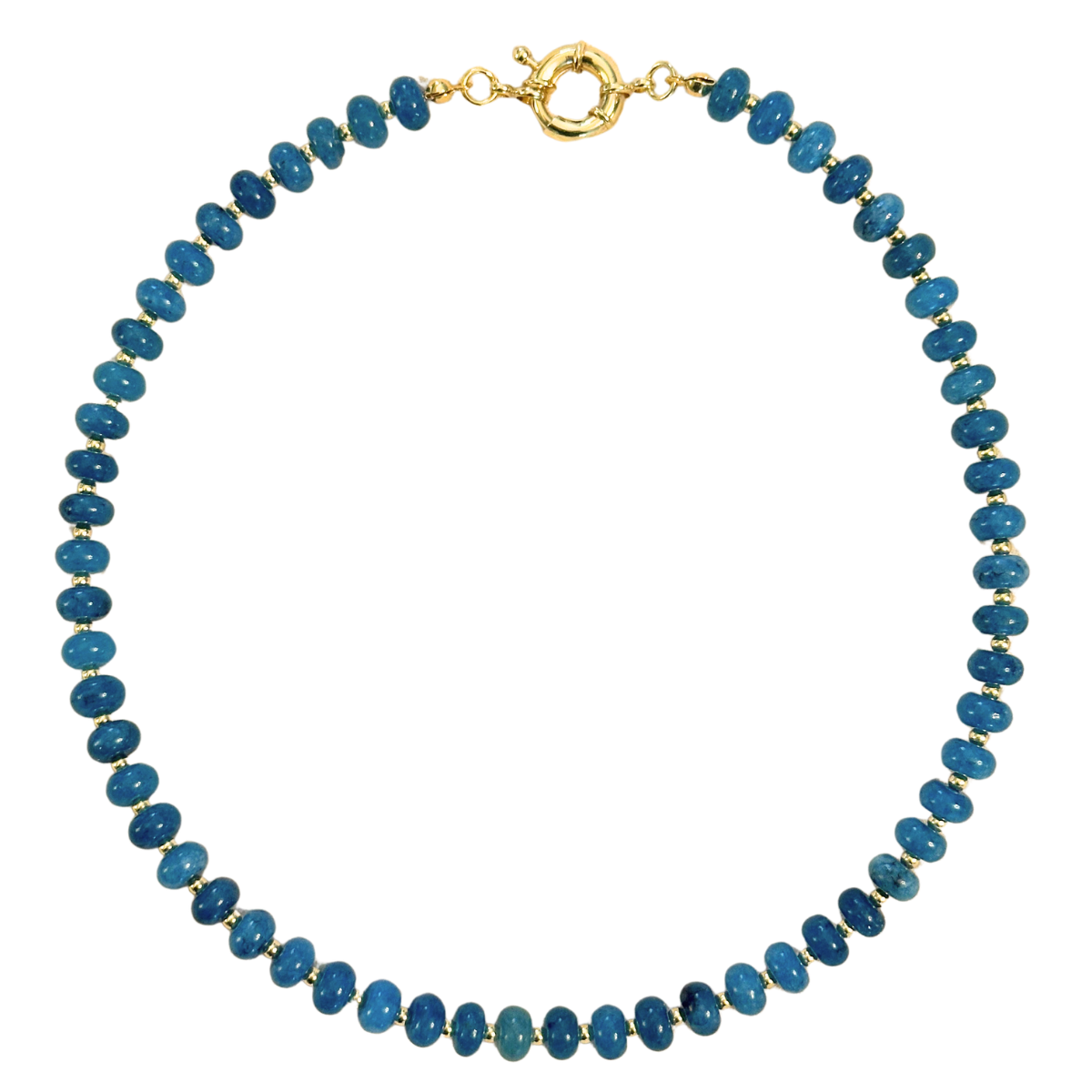 Ocean Blue Beaded Stone Necklace
