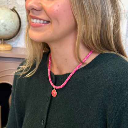 Pink Cord Necklace