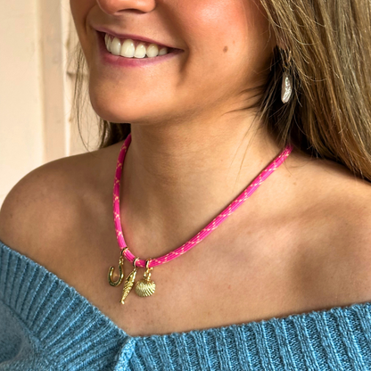 Pink Cord Necklace