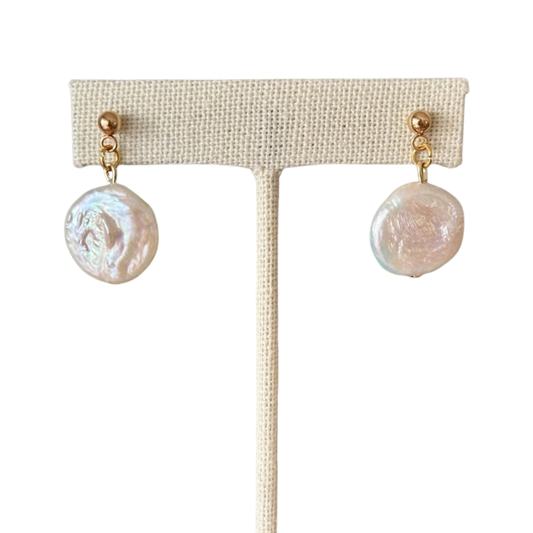 Gold Filled Natural Freshwater Pearl Dangle Earrings