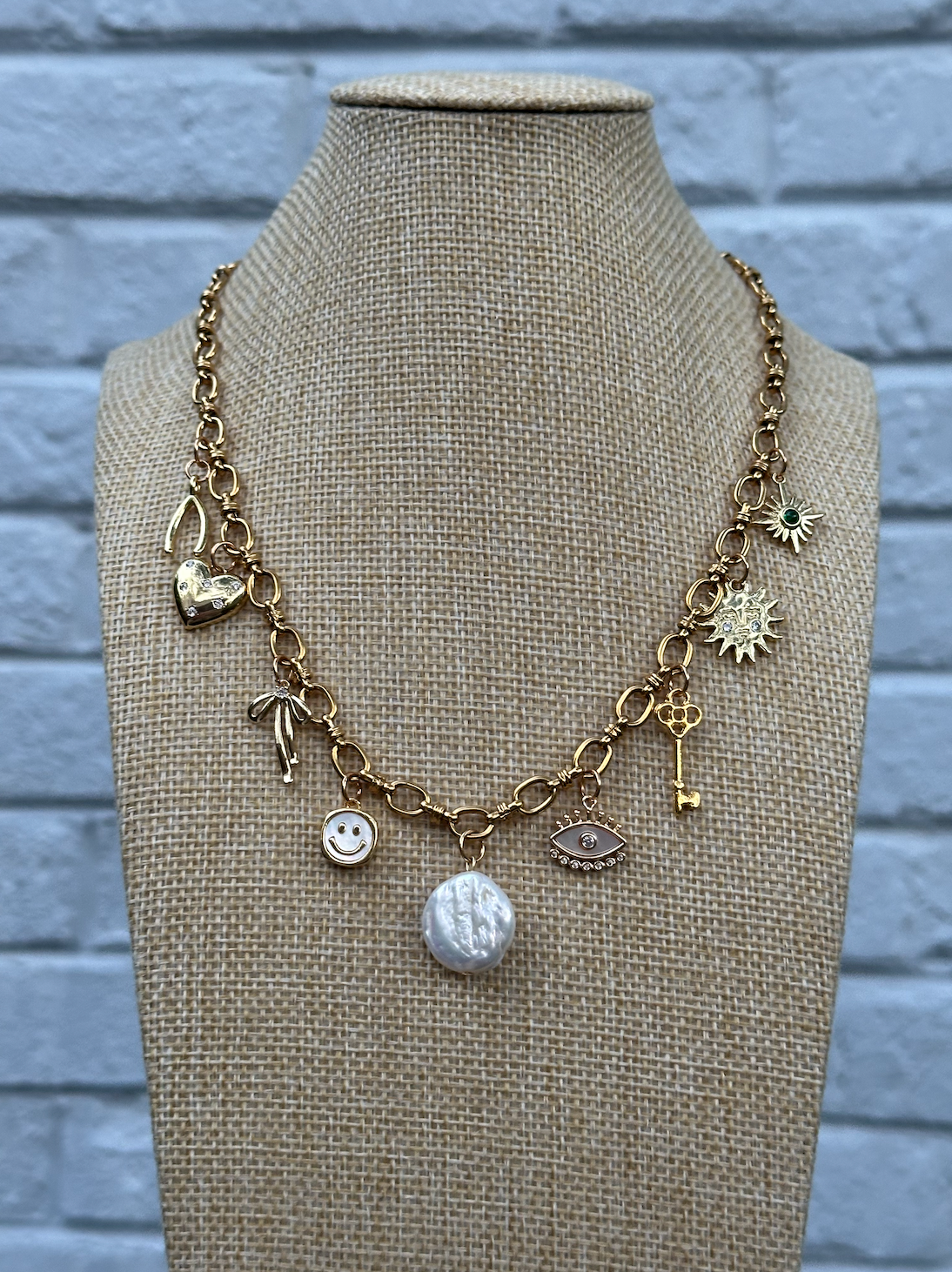 Gold Plated Custom Charm Necklace