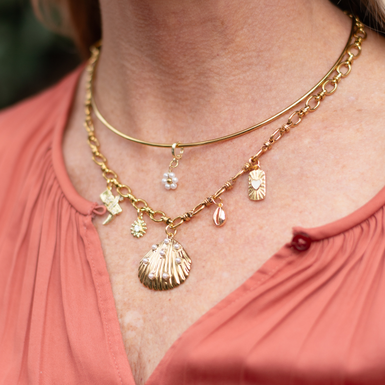 Gold Plated Custom Charm Necklace