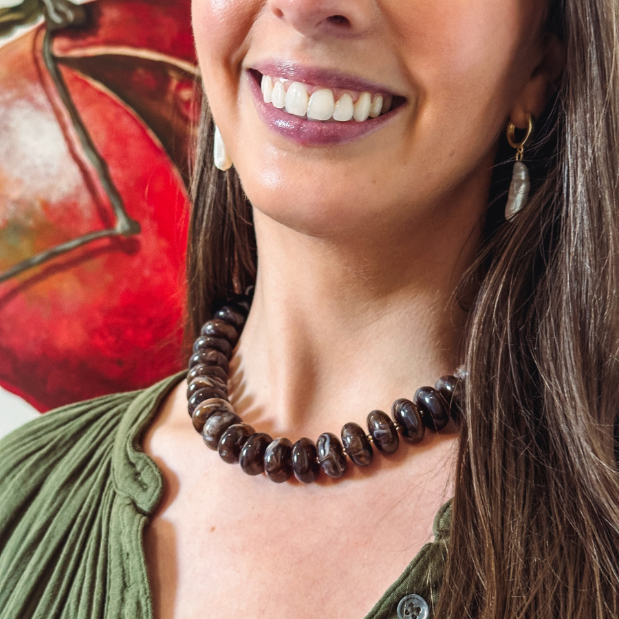 Hazelnut Latte Beaded Necklace