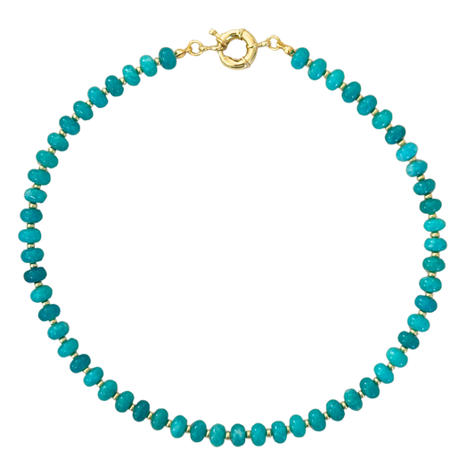 Turquoise Beaded Stone Necklace