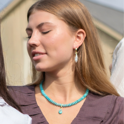 Natural Turquoise Necklace and Clip-On Charm